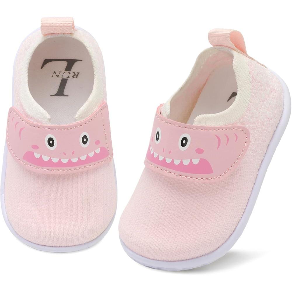 image:imageLRUN Baby Shoes Boys Girls First Walking Shoes Infant Sneakers Toddler Crib Shoes Lightweight Breathable NonSlip SolesPink