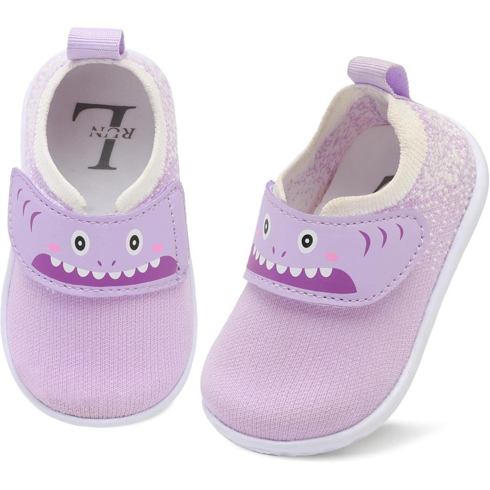 image:imageLRUN Baby Shoes Boys Girls First Walking Shoes Infant Sneakers Toddler Crib Shoes Lightweight Breathable NonSlip SolesPurple