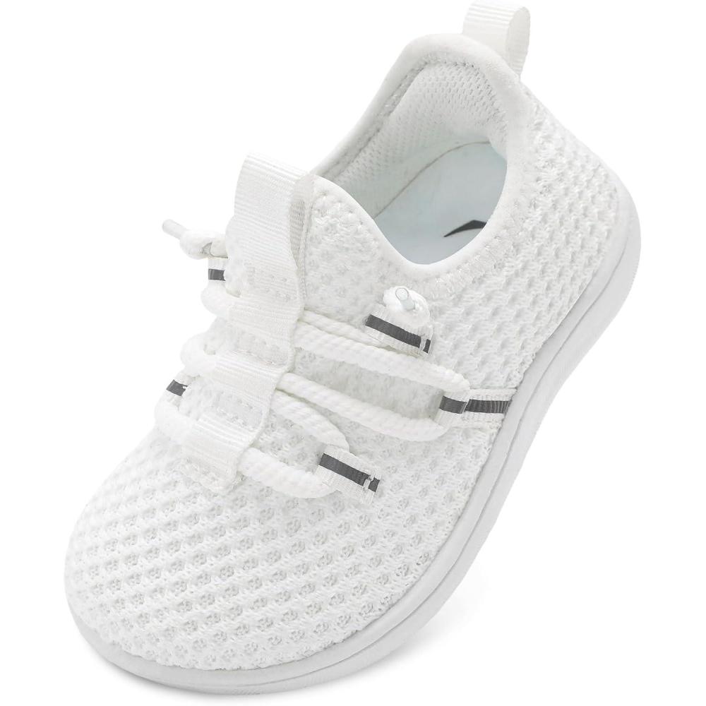 image:imageLRUN Toddler Shoes Barefoot Boys Girls Wide Walking Shoes Kids Zero Drop Minimalist Slip on Tennis Sneakers OutdoorWhite