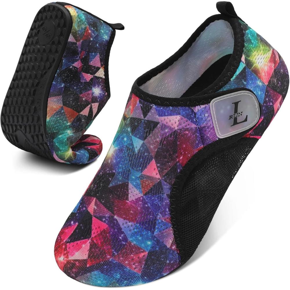 image:imageLRUN Water Shoes Womens Mens Adult QuickDry AntiSlip Mesh Aqua Socks for Beach Swimming Surfing Kayaking Yoga amp OutdoorTriangle