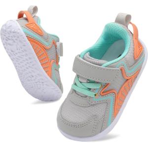 L-RUN Baby Shoes Boys Girls First Walkers Breathable Infant Sneakers Flexible Non-Slip Sole Walking Shoes for Toddlers(Light Grey)