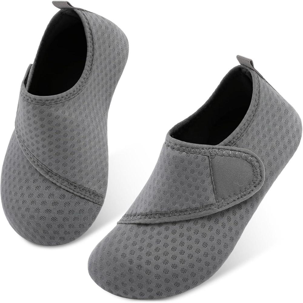 image:imageLRUN Toddler Water Shoes Quick Dry Kids Swim Shoes Barefoot Boys Girls Aqua Socks for Beach Pool Surfing Yoga NonSlipDark Grey