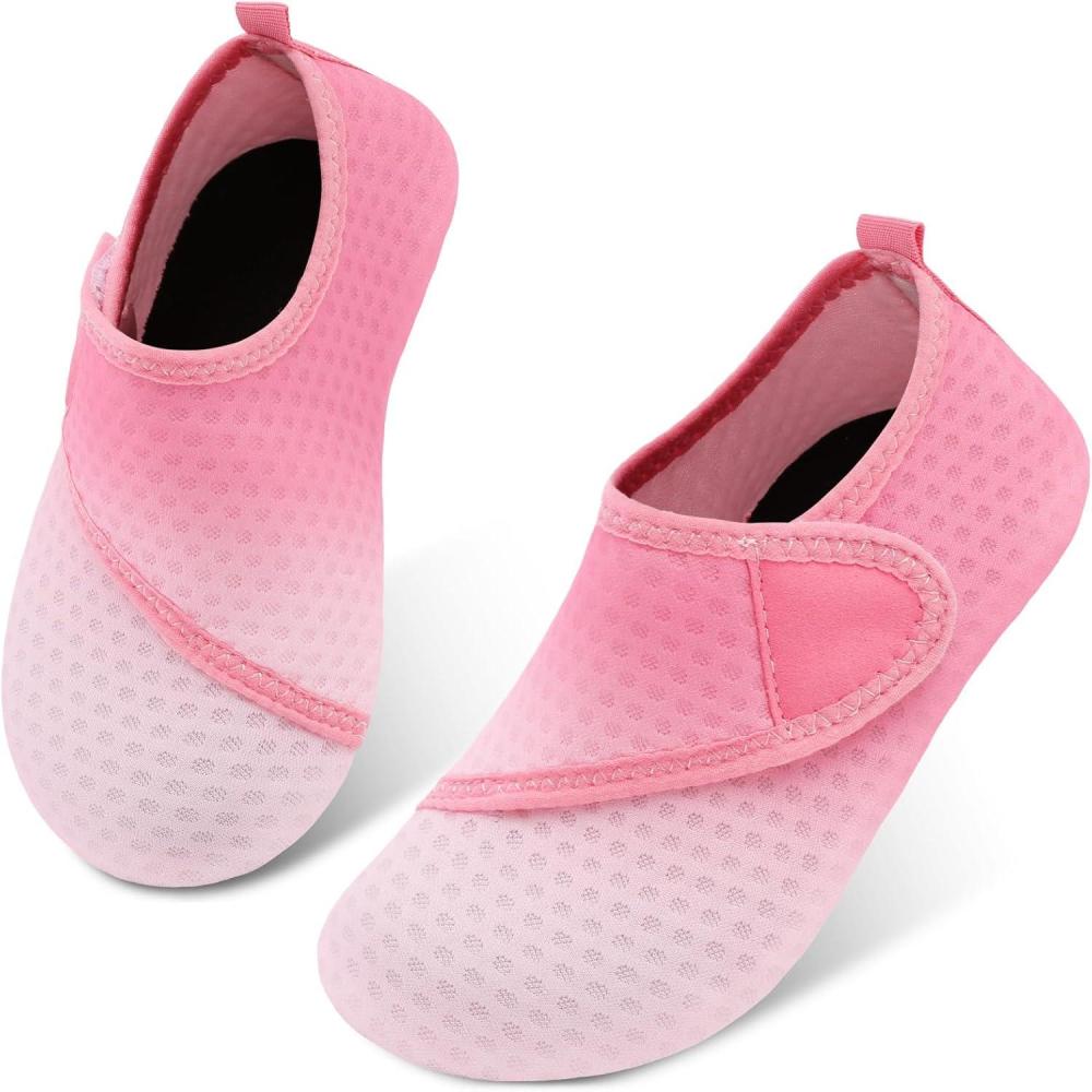 image:imageLRUN Toddler Water Shoes Quick Dry Kids Swim Shoes Barefoot Boys Girls Aqua Socks for Beach Pool Surfing Yoga NonSlipPink Gradient