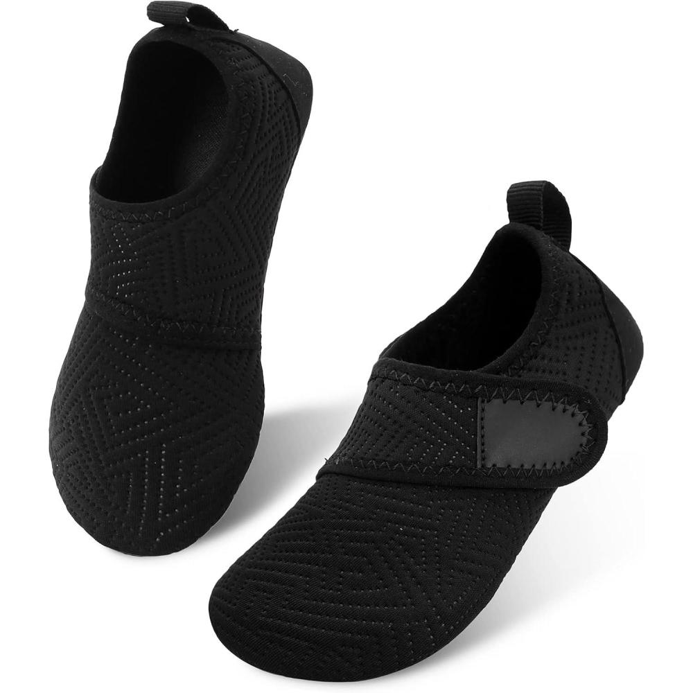 image:imageLRUN Toddler Water Shoes Quick Dry Kids Swim Shoes Barefoot Boys Girls Aqua Socks for Beach Pool Surfing Yoga NonSlipStrip Black