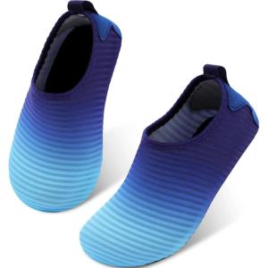 L-RUN Toddler Water Shoes Quick Dry Kids Swim Shoes Barefoot Boys Girls Aqua Socks for Beach Pool Surfing Yoga Non-Slip(Blue Navy)