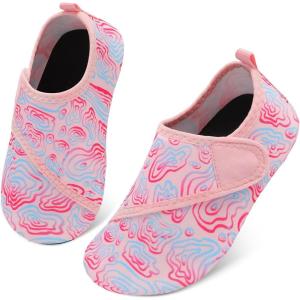 L-RUN Toddler Water Shoes Quick Dry Kids Swim Shoes Barefoot Boys Girls Aqua Socks for Beach Pool Surfing Yoga Non-Slip(Circle Patterns)