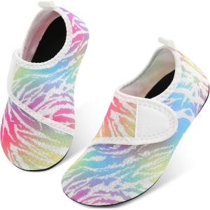 L-RUN Toddler Water Shoes Quick Dry Kids Swim Shoes Barefoot Boys Girls Aqua Socks for Beach Pool Surfing Yoga Non-Slip(Colorful)