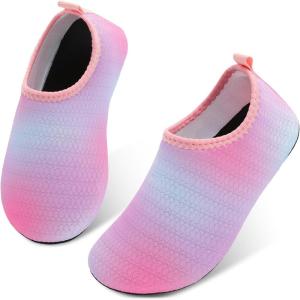 L-RUN Toddler Water Shoes Quick Dry Kids Swim Shoes Barefoot Boys Girls Aqua Socks for Beach Pool Surfing Yoga Non-Slip(Purple Blue)