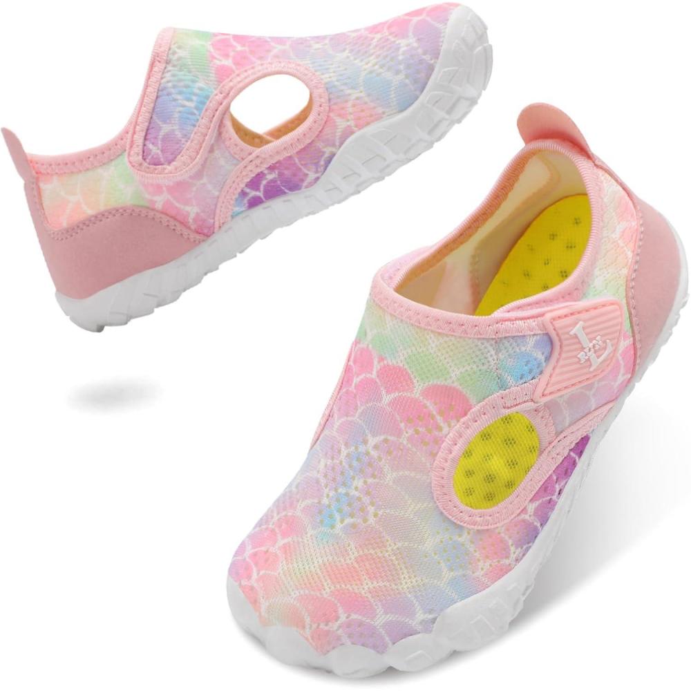 image:imageLRUN Kids Water Shoes Quick Dry Aqua Socks for Boys amp Girls NonSlip Pool amp Beach Sandals for Toddler Little Kid Big KidFish Scales