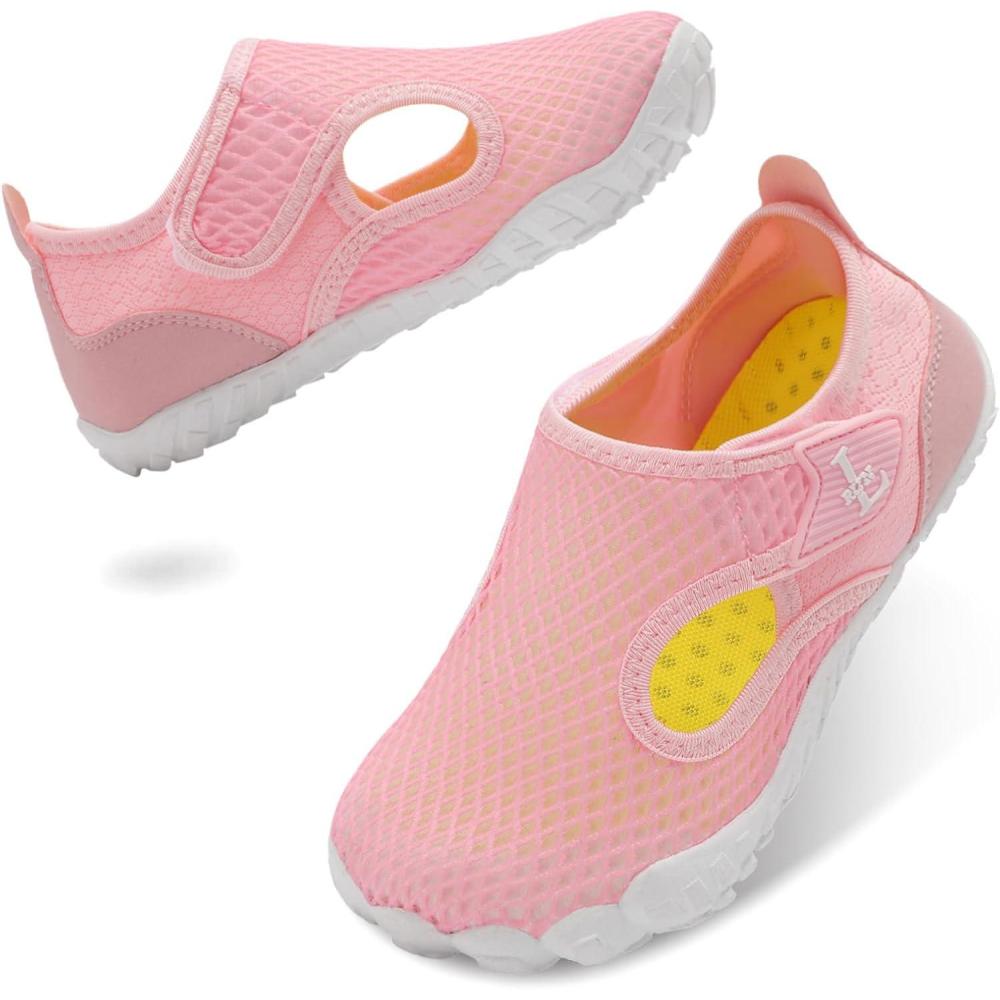 image:imageLRUN Kids Water Shoes Quick Dry Aqua Socks for Boys amp Girls NonSlip Pool amp Beach Sandals for Toddler Little Kid Big KidPink