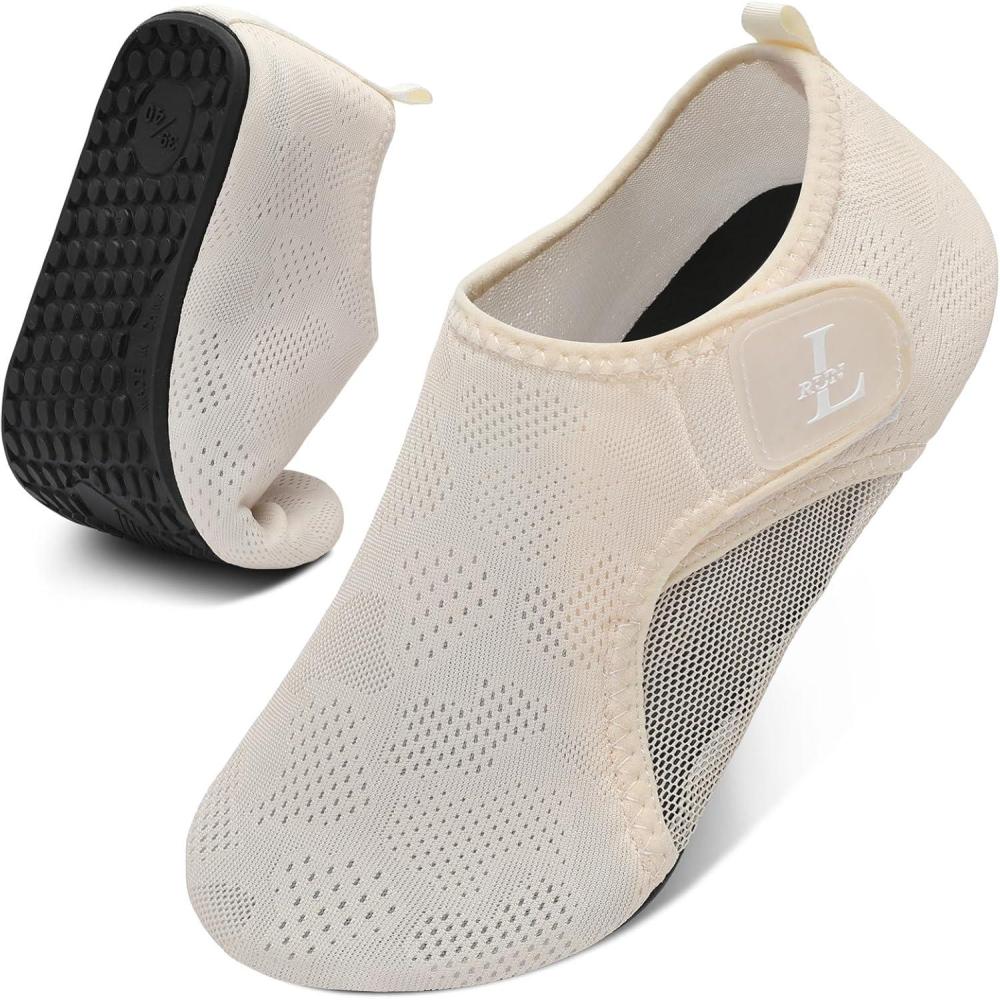 image:imageLRUN Water Shoes for Men Women QuickDry Aqua Socks Barefoot Water Sneakers for Beach Swimming Surf YogaBeige