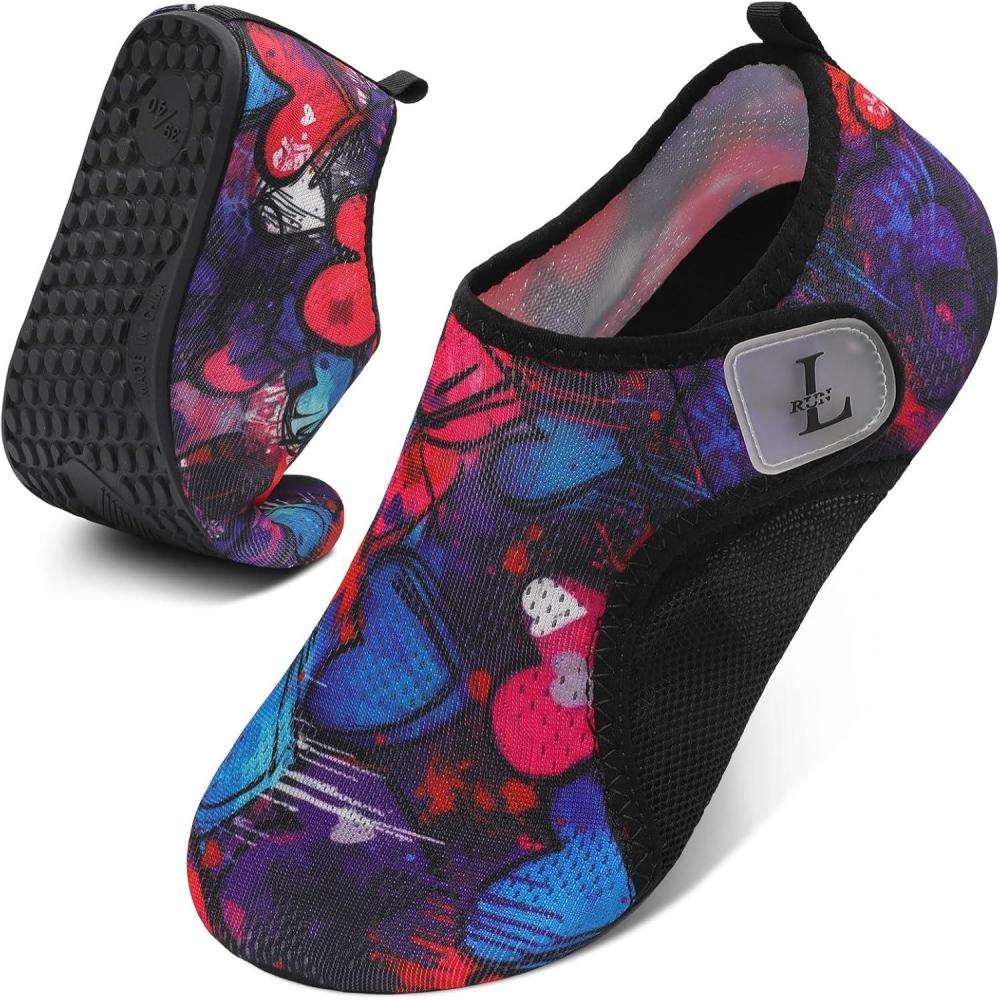 image:imageLRUN Water Shoes for Men Women QuickDry Aqua Socks Barefoot Water Sneakers for Beach Swimming Surf YogaBlackRed