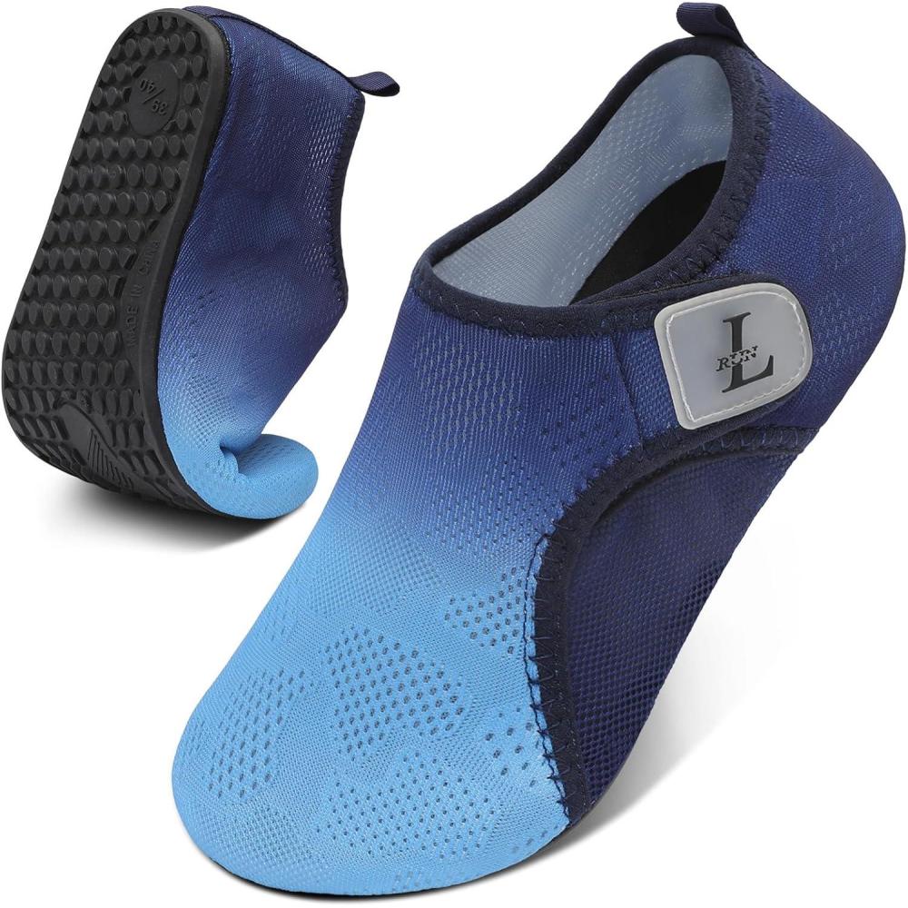 image:imageLRUN Water Shoes for Men Women QuickDry Aqua Socks Barefoot Water Sneakers for Beach Swimming Surf YogaBlue Navy