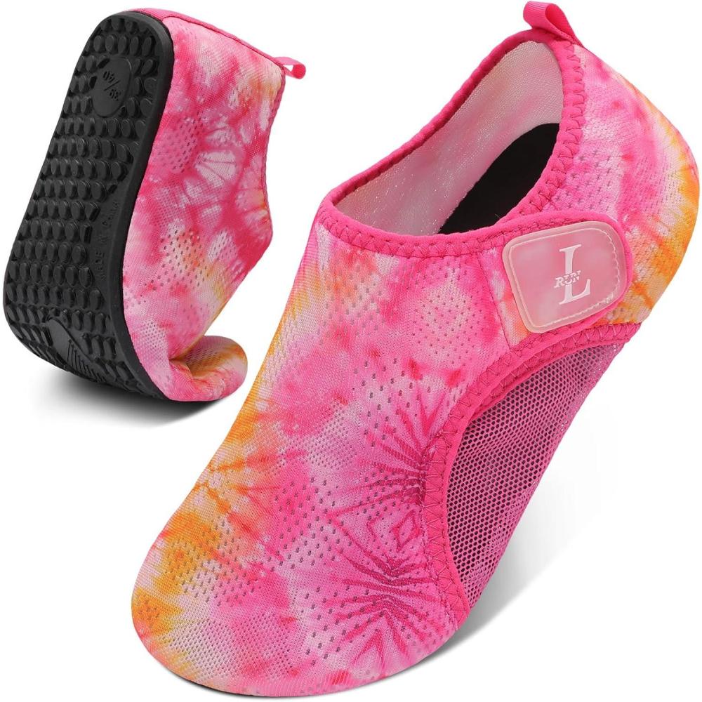 image:imageLRUN Water Shoes for Men Women QuickDry Aqua Socks Barefoot Water Sneakers for Beach Swimming Surf YogaRose Red Flowers