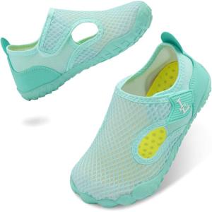 L-RUN Kids Water Shoes Quick Dry Aqua Socks for Boys & Girls Non-Slip Pool & Beach Sandals for Toddler Little Kid Big Kid(Mint Green)