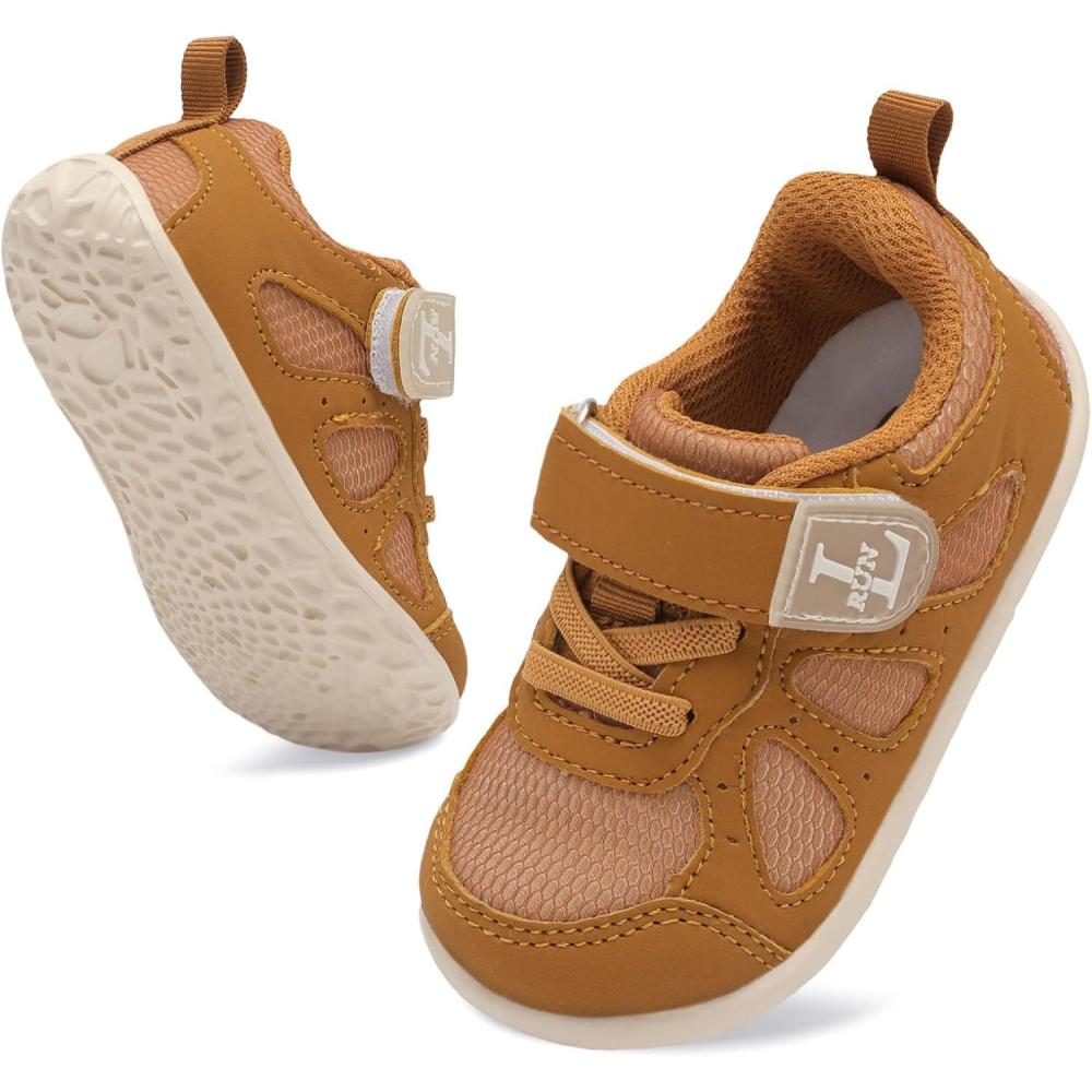 image:imageLRUN Baby First Walkers Shoes for Boys amp Girls NonSlip Soft Sole Toddler Sneakers Lightweight amp Breathable MeshBrown