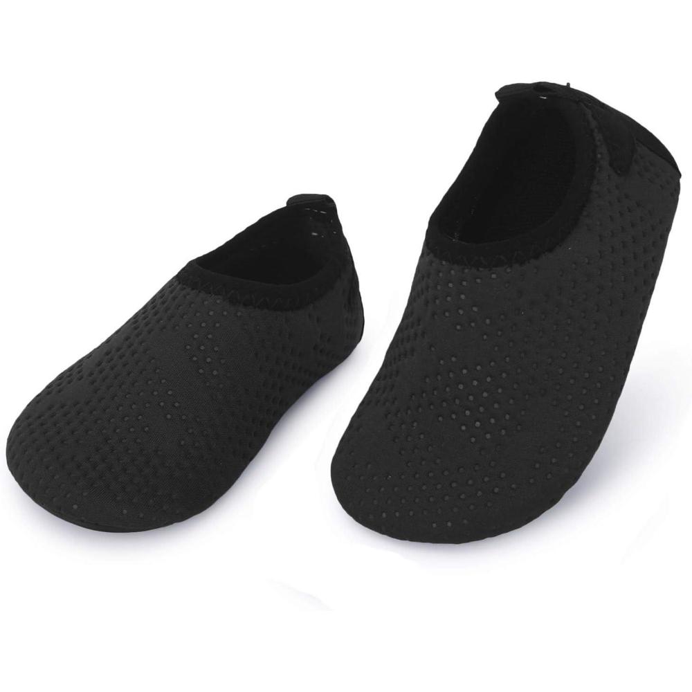 image:imageLRUN Infant Water Shoes Barefoot Skin Aqua Sock Breathable Beach Swim Pool Walking Shoes for Baby First Walker Non SlipDotblack