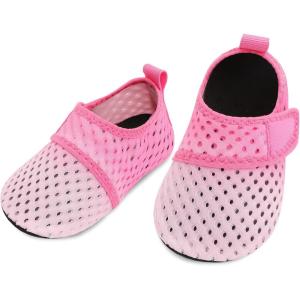 L-RUN Infant Water Shoes Barefoot Skin Aqua Sock Breathable Beach Swim Pool Walking Shoes for Baby First Walker Non Slip(Pink Rose Gradient)