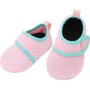 L-RUN Infant Water Shoes Barefoot Skin Aqua Sock Breathable Beach Swim Pool Walking Shoes for Baby First Walker Non Slip(Pink_new)