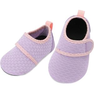 L-RUN Infant Water Shoes Barefoot Skin Aqua Sock Breathable Beach Swim Pool Walking Shoes for Baby First Walker Non Slip(Purple_new)
