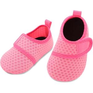L-RUN Infant Water Shoes Barefoot Skin Aqua Sock Breathable Beach Swim Pool Walking Shoes for Baby First Walker Non Slip(Rose Pink)