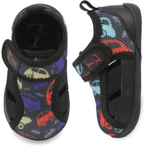 L-RUN Zero Drop Minimalist Toddler Shoes for Wide & Chubby Feet Barefoot Sneaker for Infants & Kids Daycare & Playground(Black Cars)