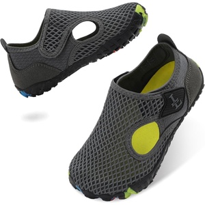 L-RUN Kids Water Shoes Sandals Quick-Dry Aqua Shoes with Adjustable Strap Non-Slip Rubber Sole Swim Beach Shoes for Toddler Little Kid Boys Girls(Dark Grey)