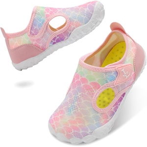L-RUN Kids Water Shoes Sandals Quick-Dry Aqua Shoes with Adjustable Strap Non-Slip Rubber Sole Swim Beach Shoes for Toddler Little Kid Boys Girls(Fish Scales)