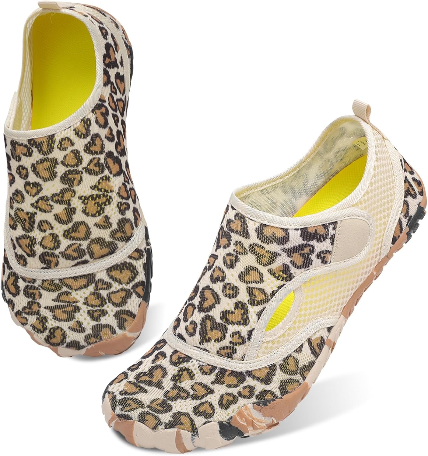 image:imageLRUN Barefoot Water Shoes Women Mens Aqua Sock Athletic Hiking Water Sports Shoes for Swim Beach Pool Sand Diving WalkingBeige Leopard