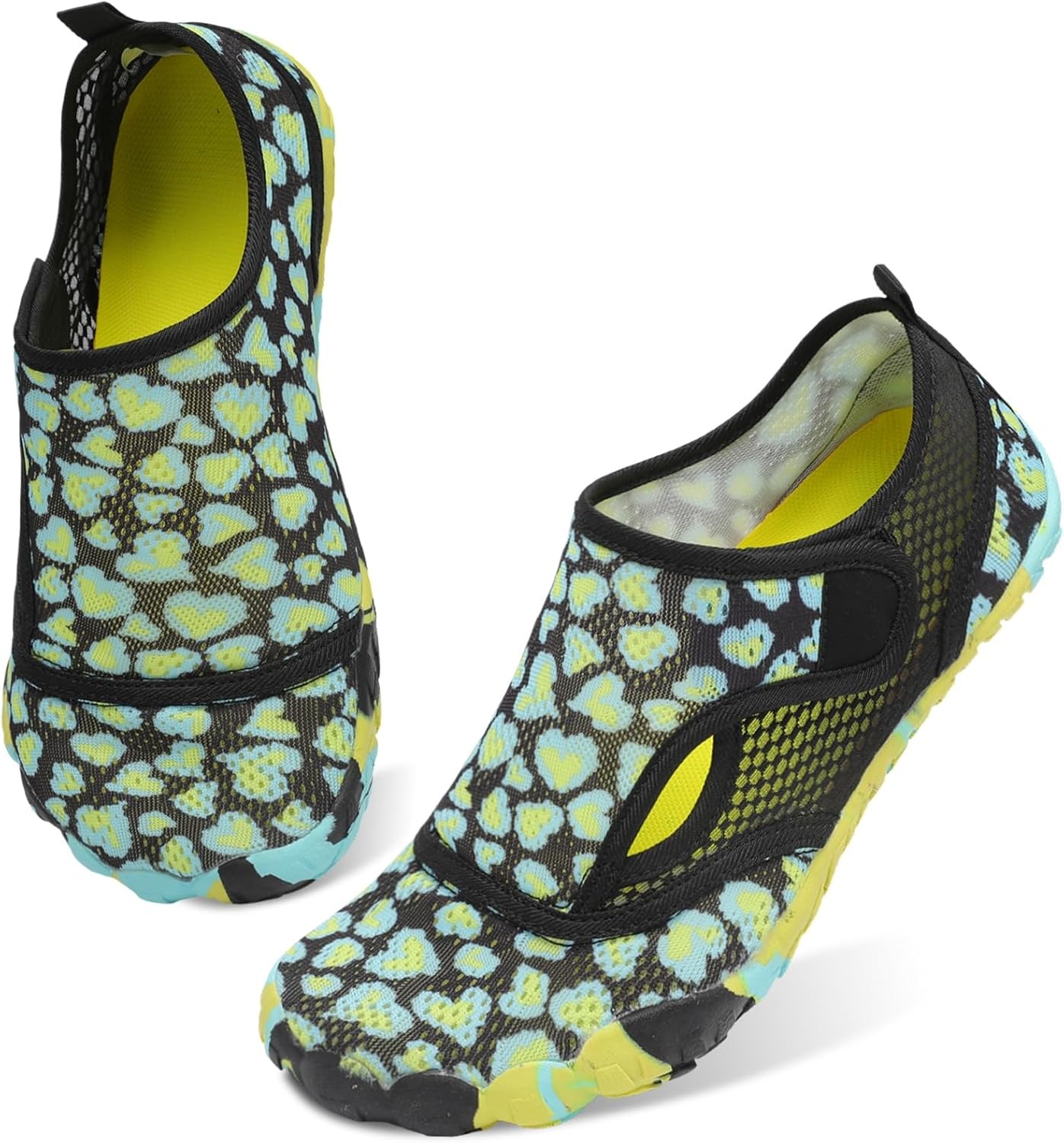 image:imageLRUN Barefoot Water Shoes Women Mens Aqua Sock Athletic Hiking Water Sports Shoes for Swim Beach Pool Sand Diving WalkingGreen Leopard