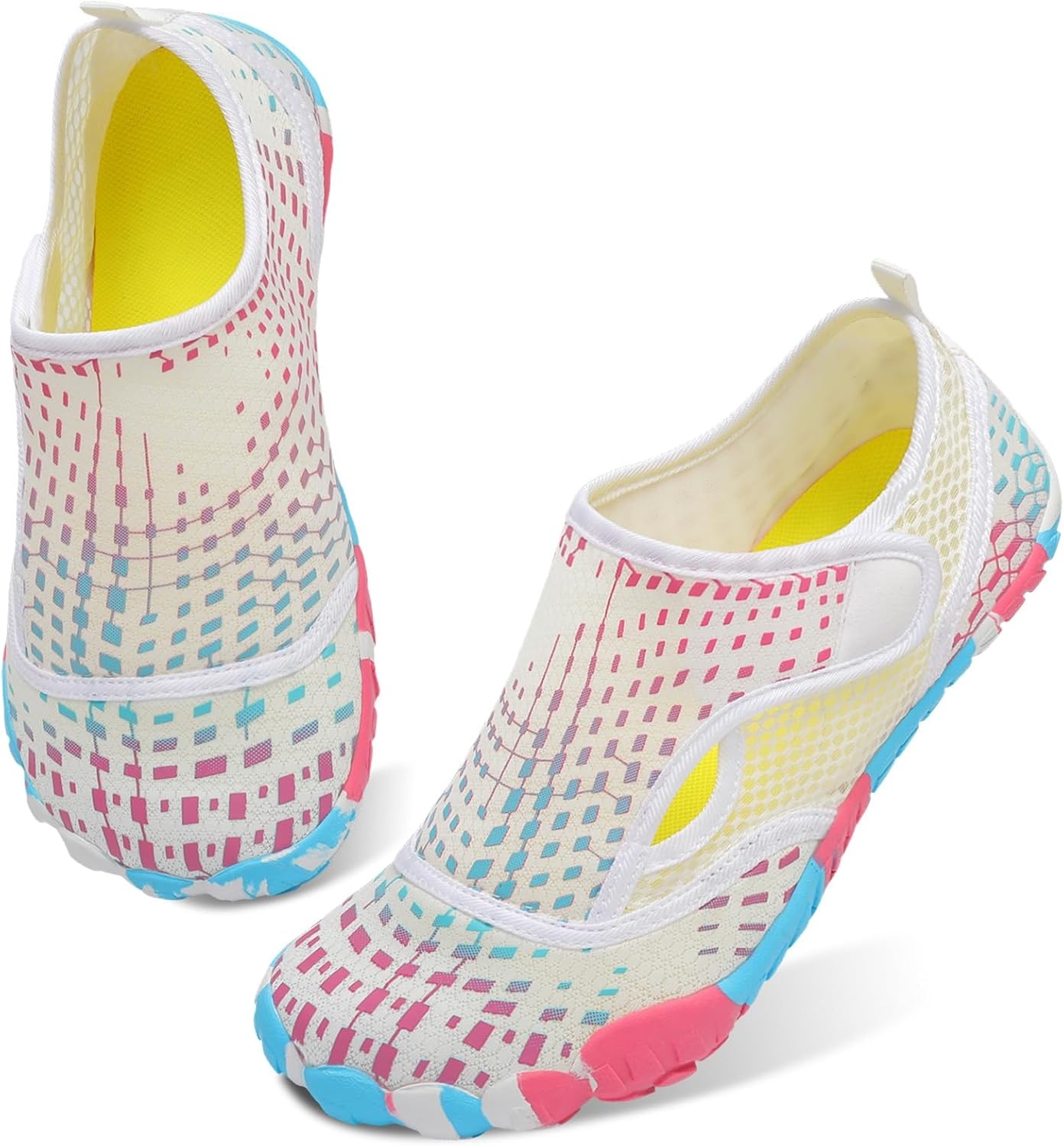 image:imageLRUN Barefoot Water Shoes Women Mens Aqua Sock Athletic Hiking Water Sports Shoes for Swim Beach Pool Sand Diving WalkingWhite Red