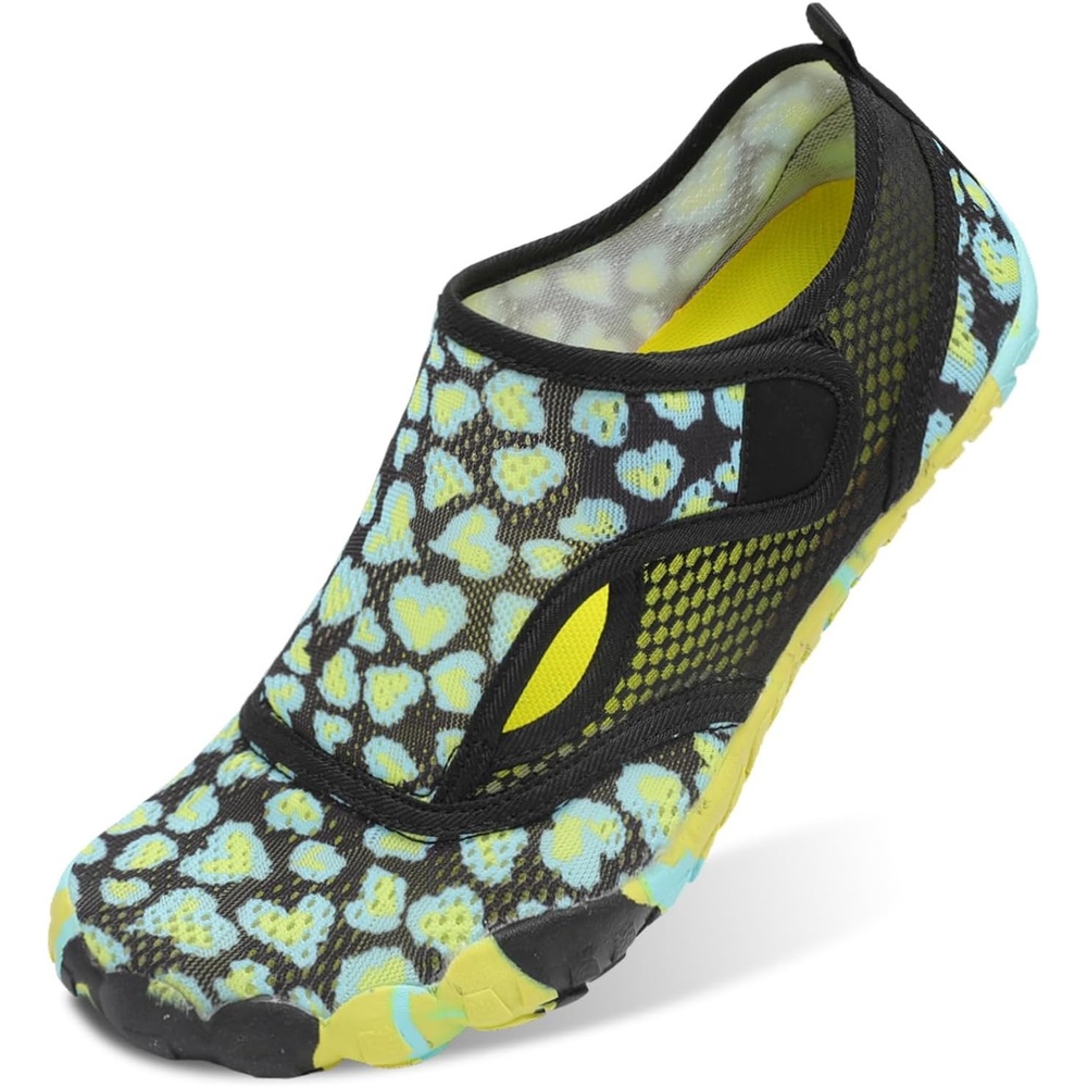 image:imageLRUN Barefoot Water Shoes Women Mens Aqua Sock Athletic Hiking Water Sports Shoes for Swim Beach Pool Sand Diving WalkingGreen Leopard
