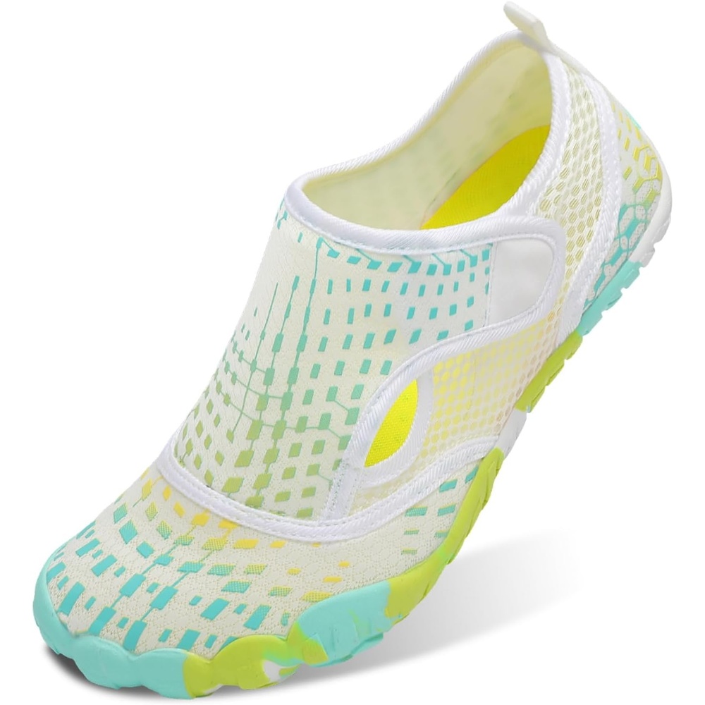 image:imageLRUN Barefoot Water Shoes Women Mens Aqua Sock Athletic Hiking Water Sports Shoes for Swim Beach Pool Sand Diving WalkingWhite Green