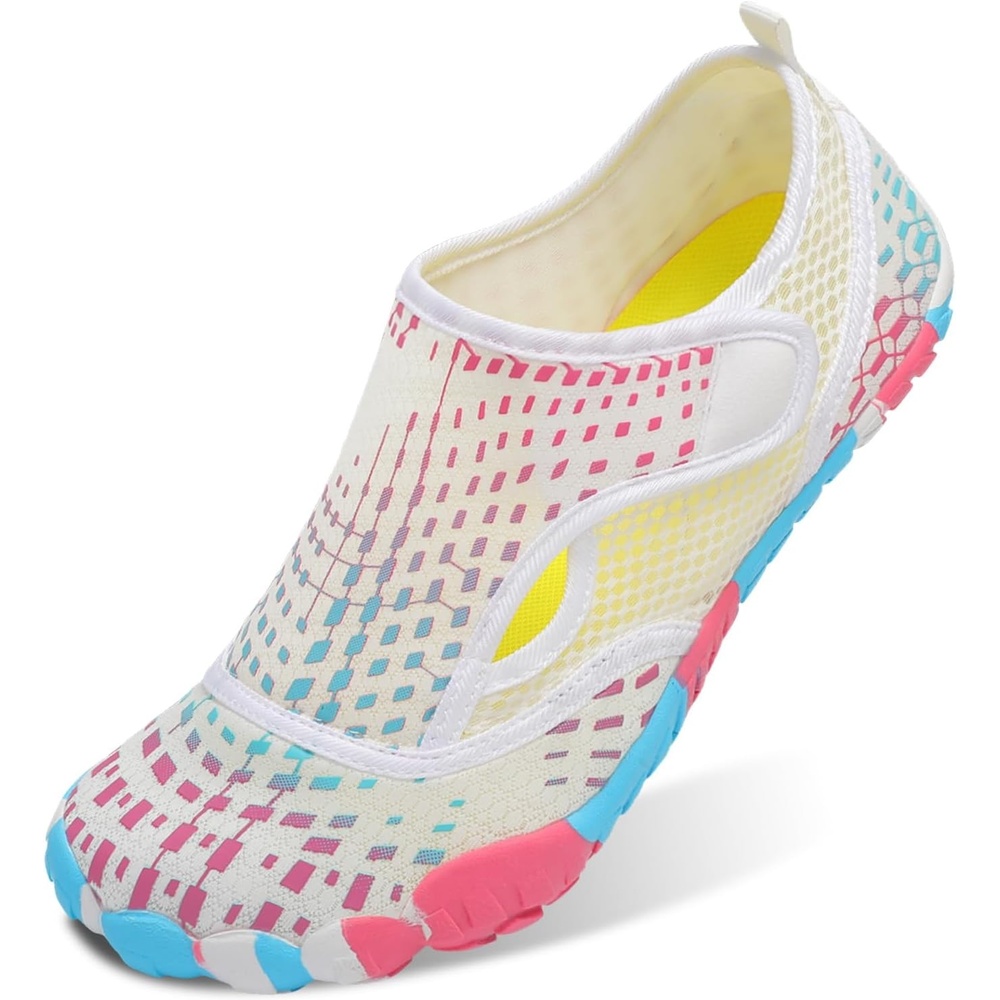image:imageLRUN Barefoot Water Shoes Women Mens Aqua Sock Athletic Hiking Water Sports Shoes for Swim Beach Pool Sand Diving WalkingWhite Red