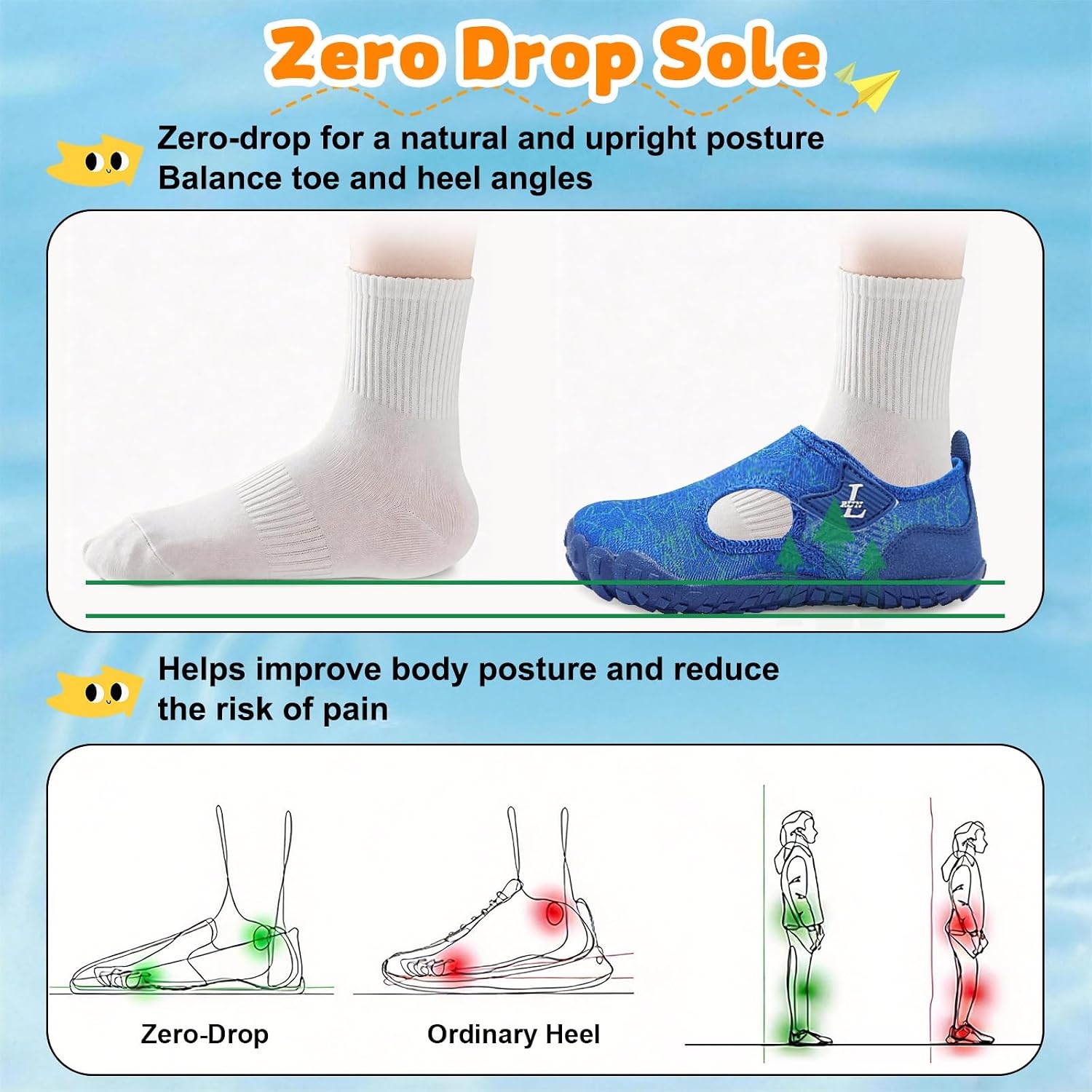 image:imageLRUN Kids ClosedToe Water Sandals Adjustable Sport Shoes NonSlip Rubber Sole Swim Beach Shoes for Toddler Little Kid Boys GirlsNavy