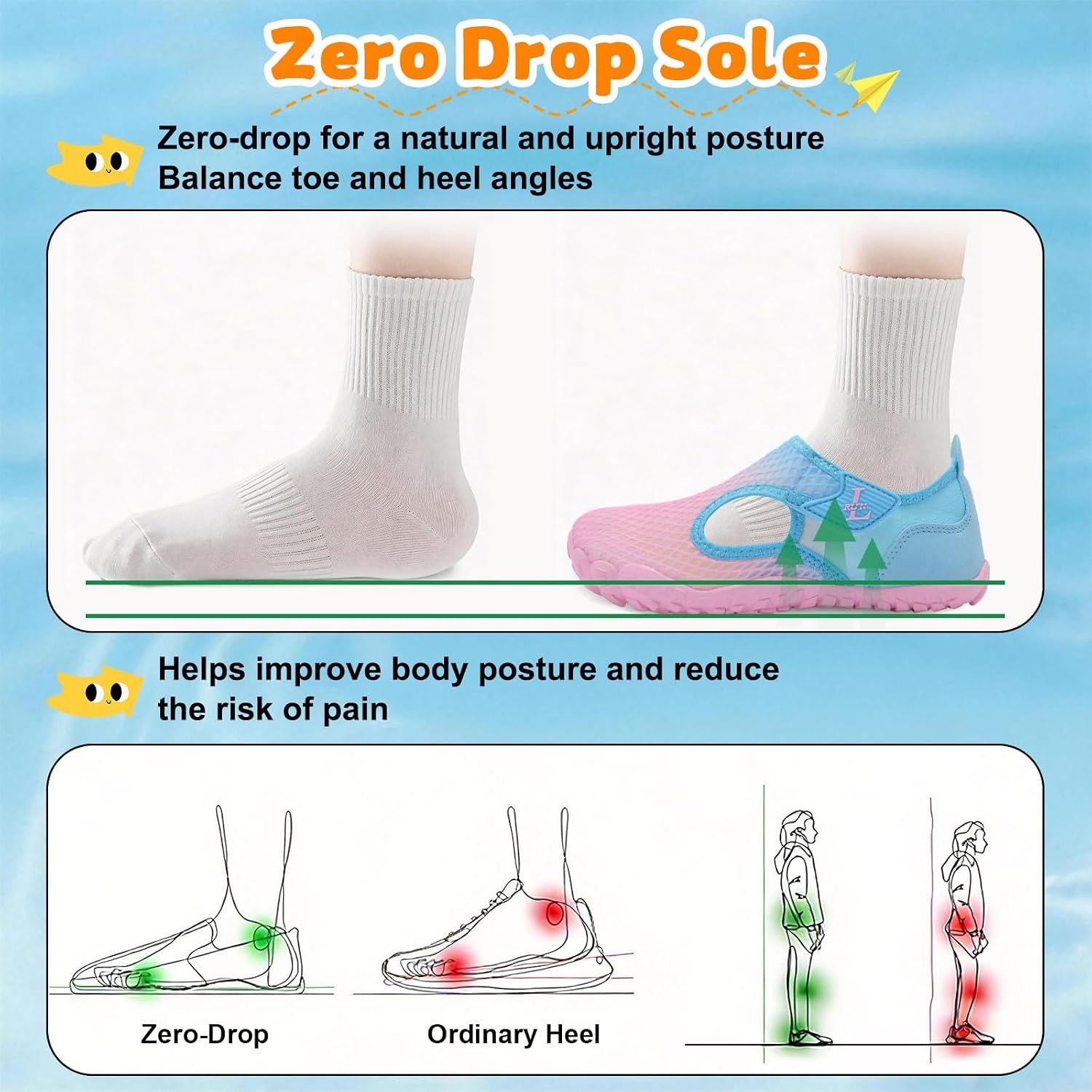image:imageLRUN Kids ClosedToe Water Sandals Adjustable Sport Shoes NonSlip Rubber Sole Swim Beach Shoes for Toddler Little Kid Boys GirlsPurple Blue