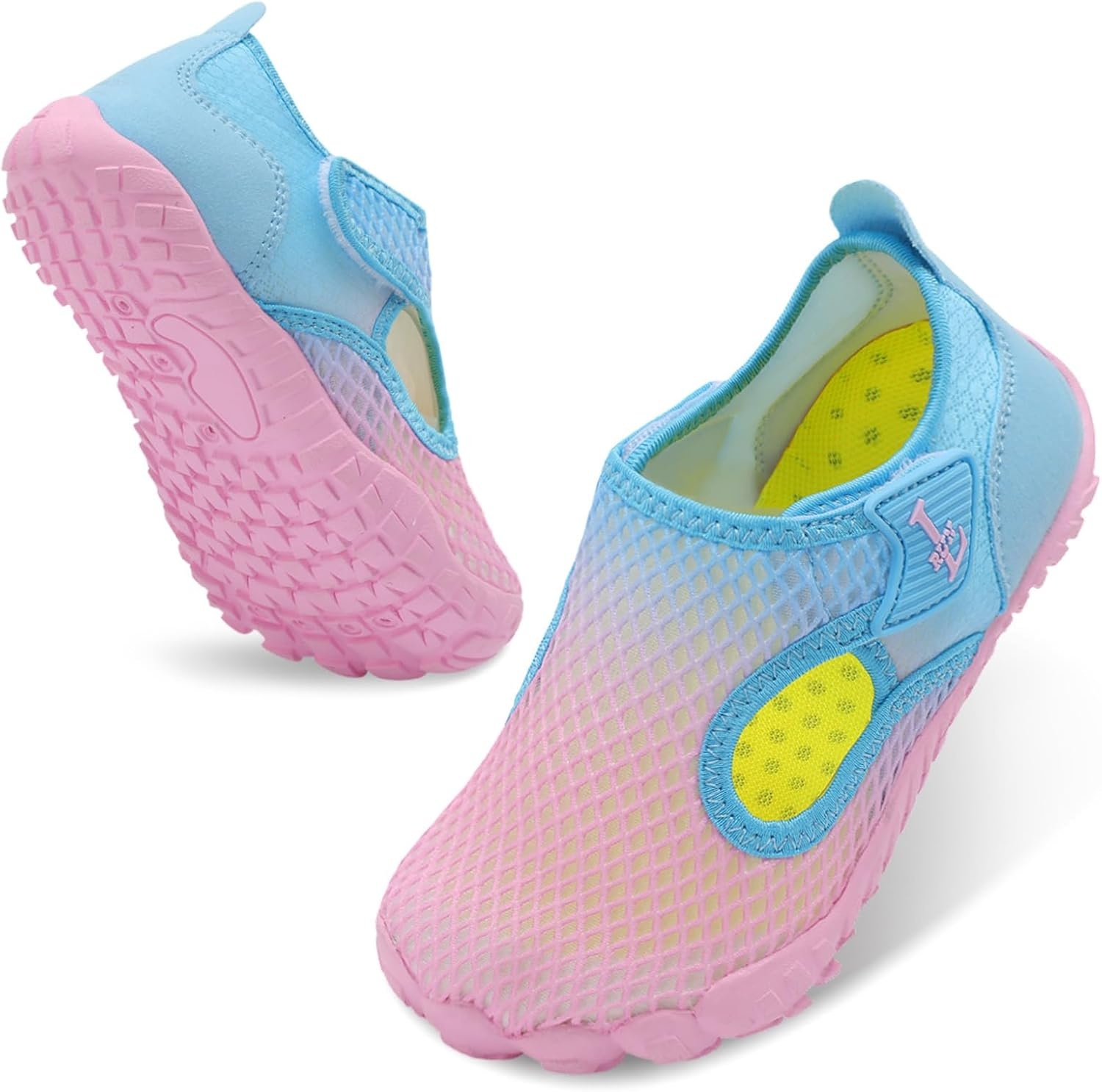 image:imageLRUN Kids ClosedToe Water Sandals Adjustable Sport Shoes NonSlip Rubber Sole Swim Beach Shoes for Toddler Little Kid Boys GirlsPurple Blue