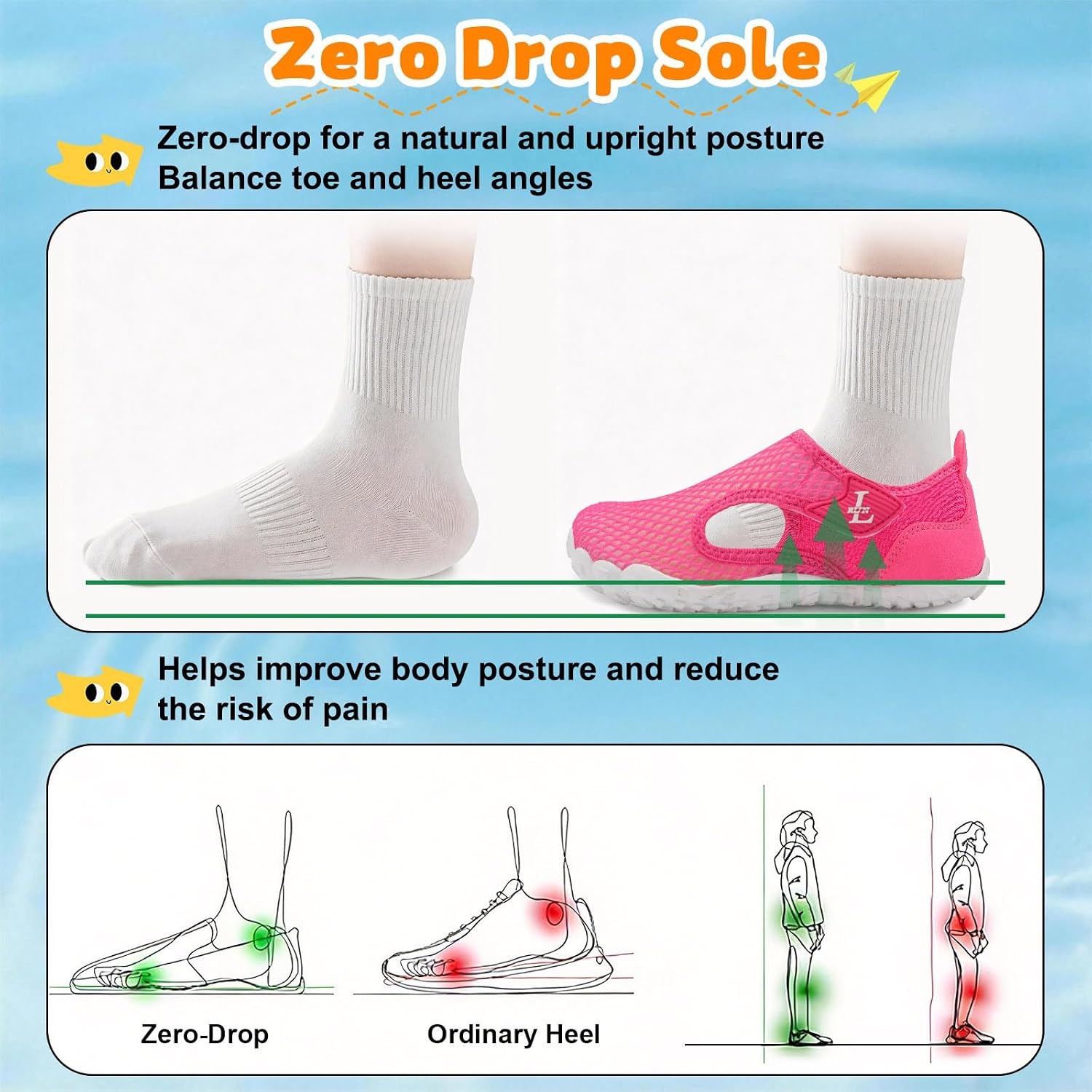 image:imageLRUN Kids ClosedToe Water Sandals Adjustable Sport Shoes NonSlip Rubber Sole Swim Beach Shoes for Toddler Little Kid Boys GirlsRose Red