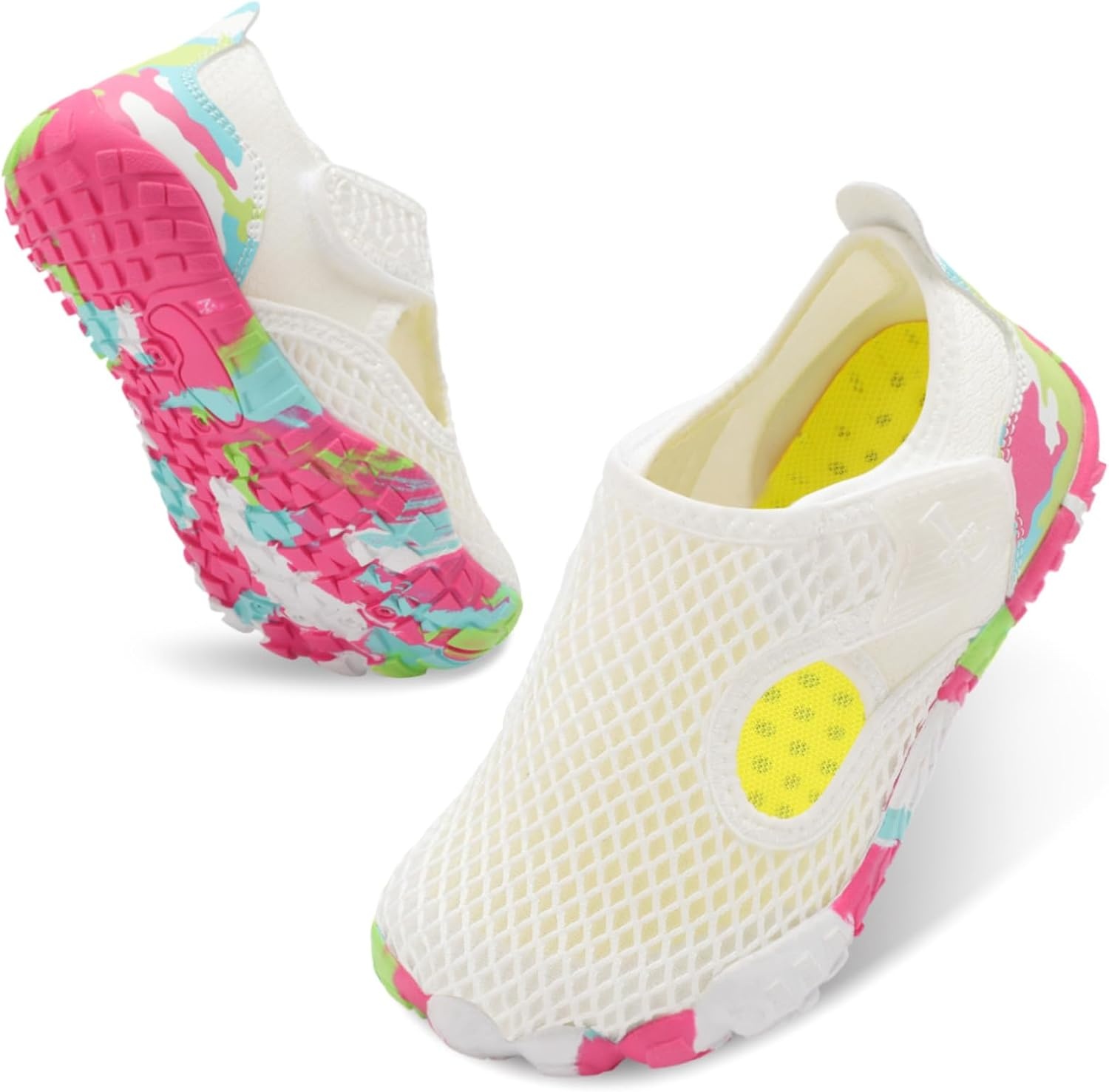 image:imageLRUN Kids ClosedToe Water Sandals Adjustable Sport Shoes NonSlip Rubber Sole Swim Beach Shoes for Toddler Little Kid Boys GirlsWhite