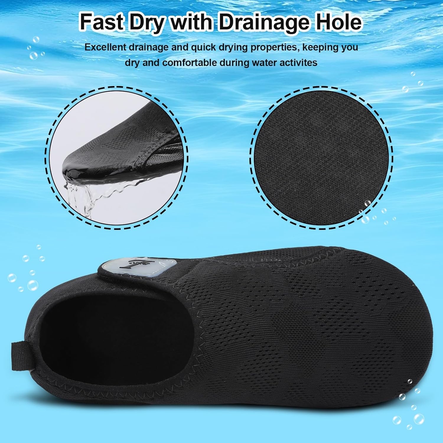 image:imageLRUN Mens Womens Quick Dry Barefoot Water Shoes NonSlip Beach Pool Shoes Breathable Surf Kayak Yoga SneakersBlack