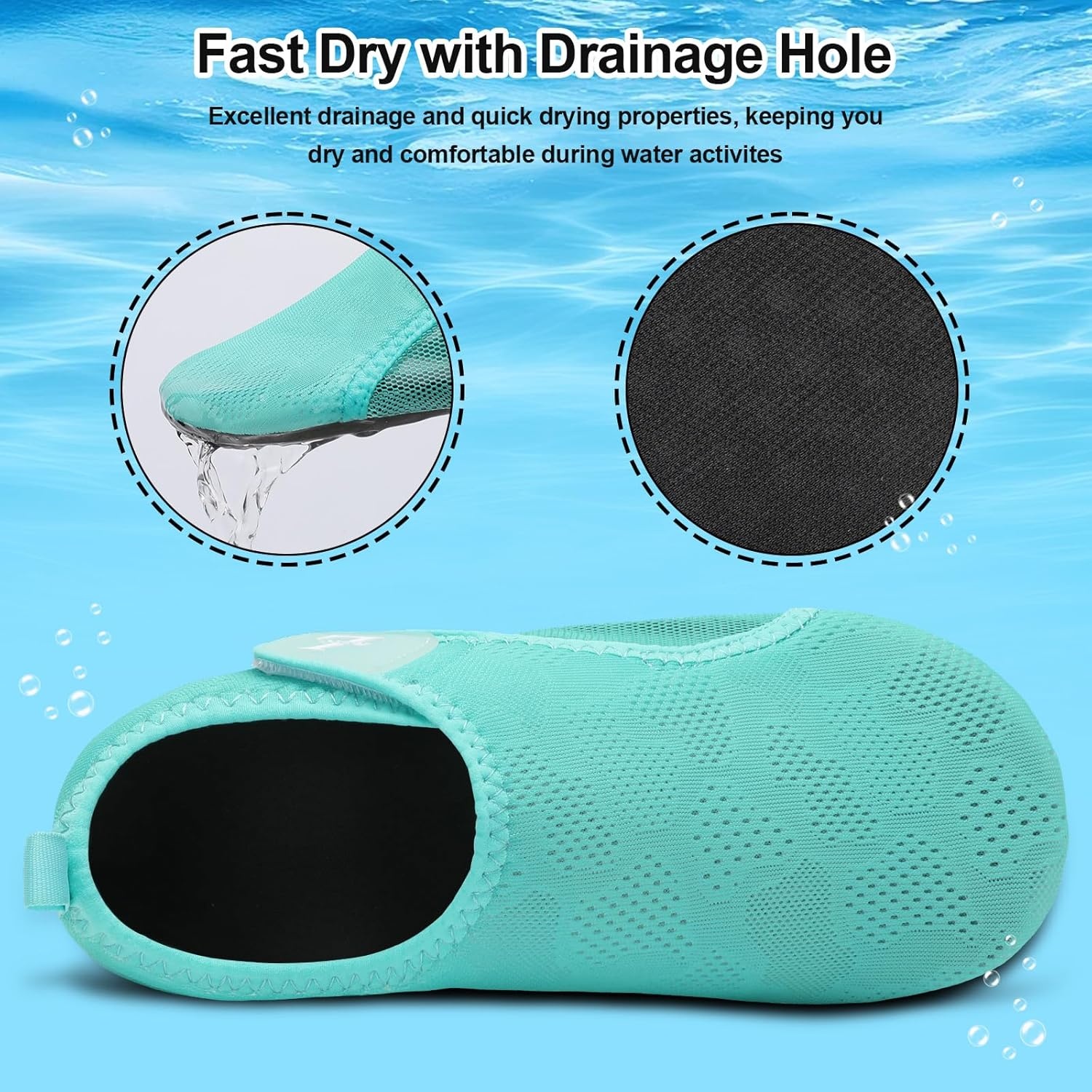 image:imageLRUN Mens Womens Quick Dry Barefoot Water Shoes NonSlip Beach Pool Shoes Breathable Surf Kayak Yoga SneakersLight Green