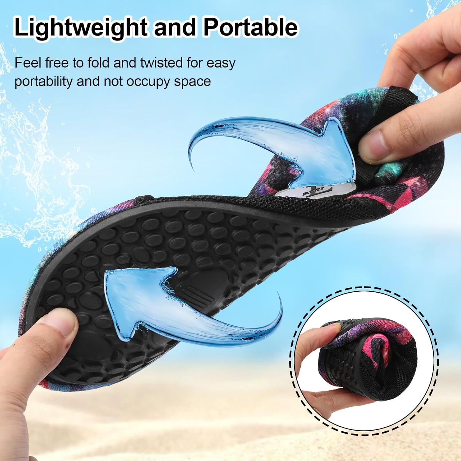 image:imageLRUN Mens Womens Quick Dry Barefoot Water Shoes NonSlip Beach Pool Shoes Breathable Surf Kayak Yoga SneakersTriangle