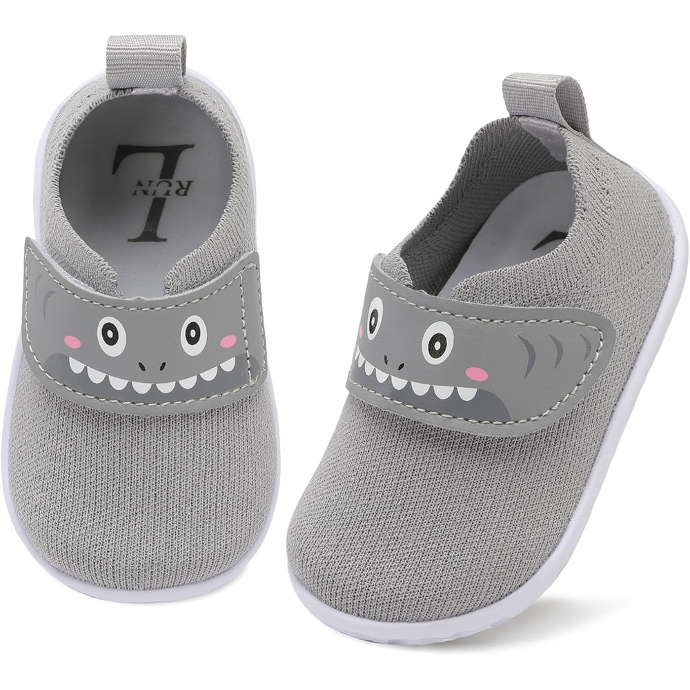 image:imageLRUN Baby Barefoot Walking Shoes Cute Shark Breathable LightweightGrey