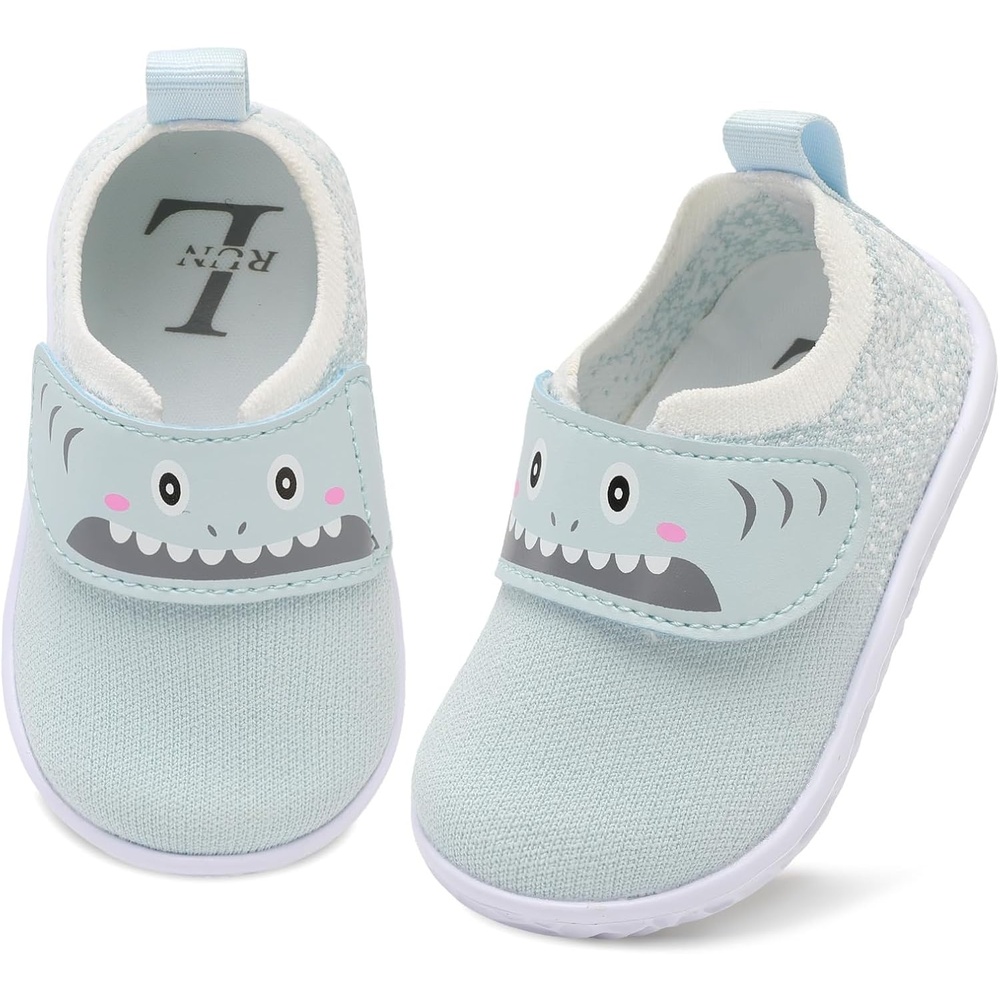 image:imageLRUN Baby Barefoot Walking Shoes Cute Shark Breathable LightweightLight Blue