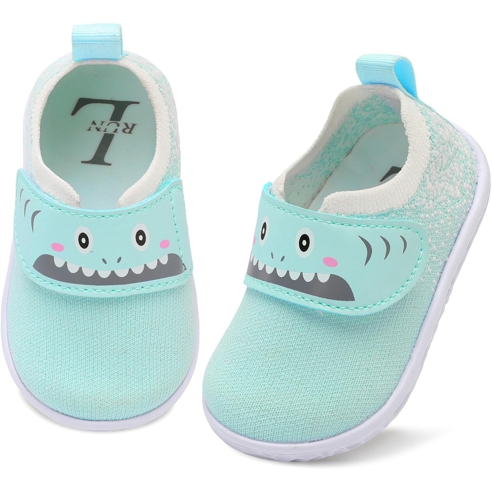 image:imageLRUN Baby Barefoot Walking Shoes Cute Shark Breathable LightweightMint Green