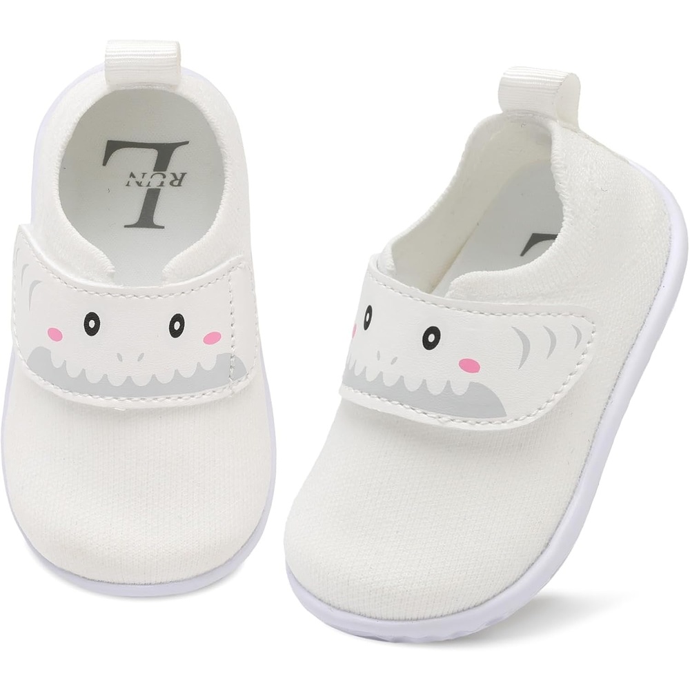 image:imageLRUN Baby Barefoot Walking Shoes Cute Shark Breathable LightweightWhite