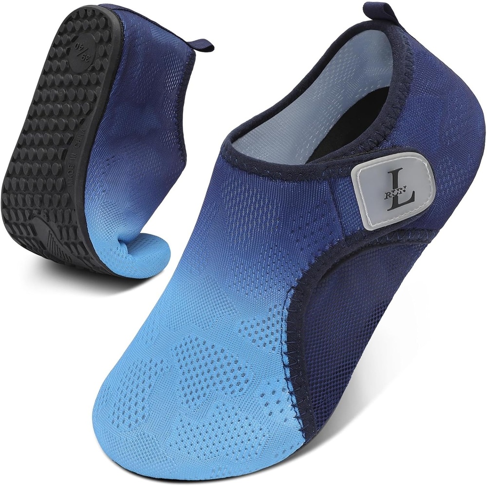 image:imageLRUN Mens Womens Quick Dry Barefoot Water Shoes NonSlip Beach Pool Shoes Breathable Surf Kayak Yoga SneakersBlue Navy