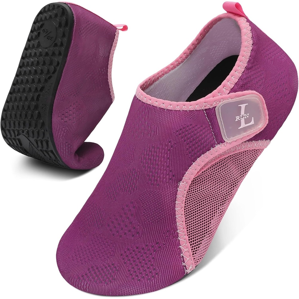 image:imageLRUN Mens Womens Quick Dry Barefoot Water Shoes NonSlip Beach Pool Shoes Breathable Surf Kayak Yoga SneakersPurple