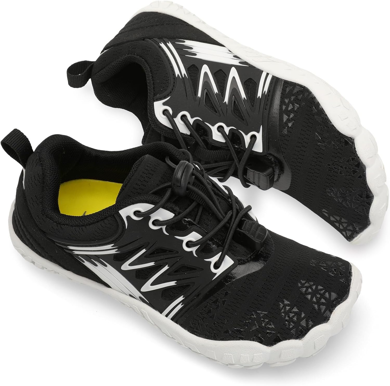 image:imageLRUN Kids Water Shoes Quick Dry Boys Girls Barefoot Shoes for Beach Pool Sand NonSlip Outdoor Athletic Walking SneakerBlack White