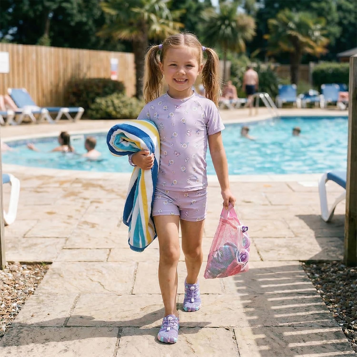 image:imageLRUN Kids Water Shoes Quick Dry Boys Girls Barefoot Shoes for Beach Pool Sand NonSlip Outdoor Athletic Walking SneakerDark Purple